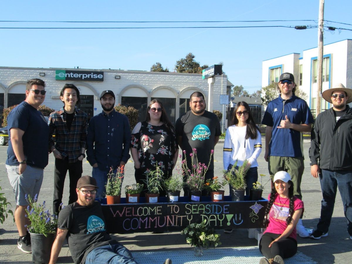 Group of students at seaside community day