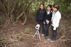 Young scientists deploy a video camera to monitor wildlife at Elkhorn Slough