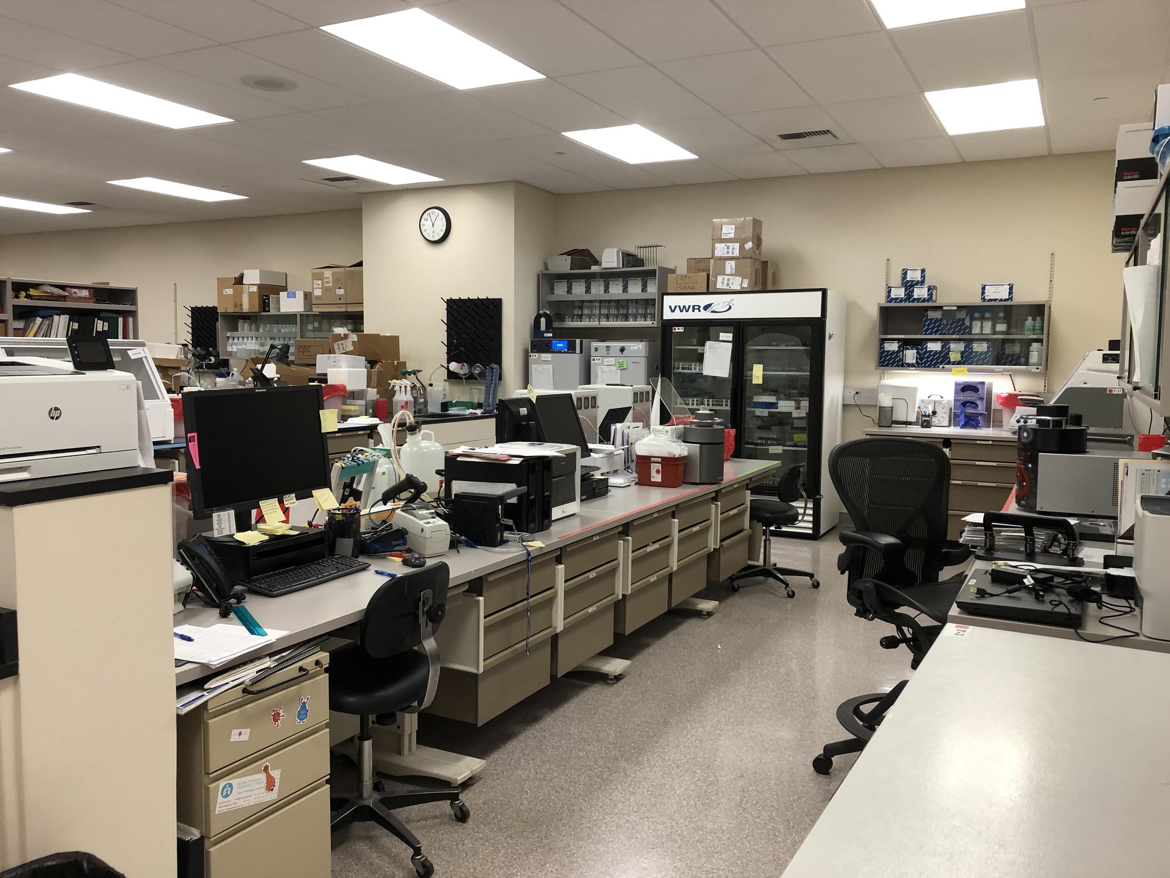 The inside of the Monterey County Public Health Lab