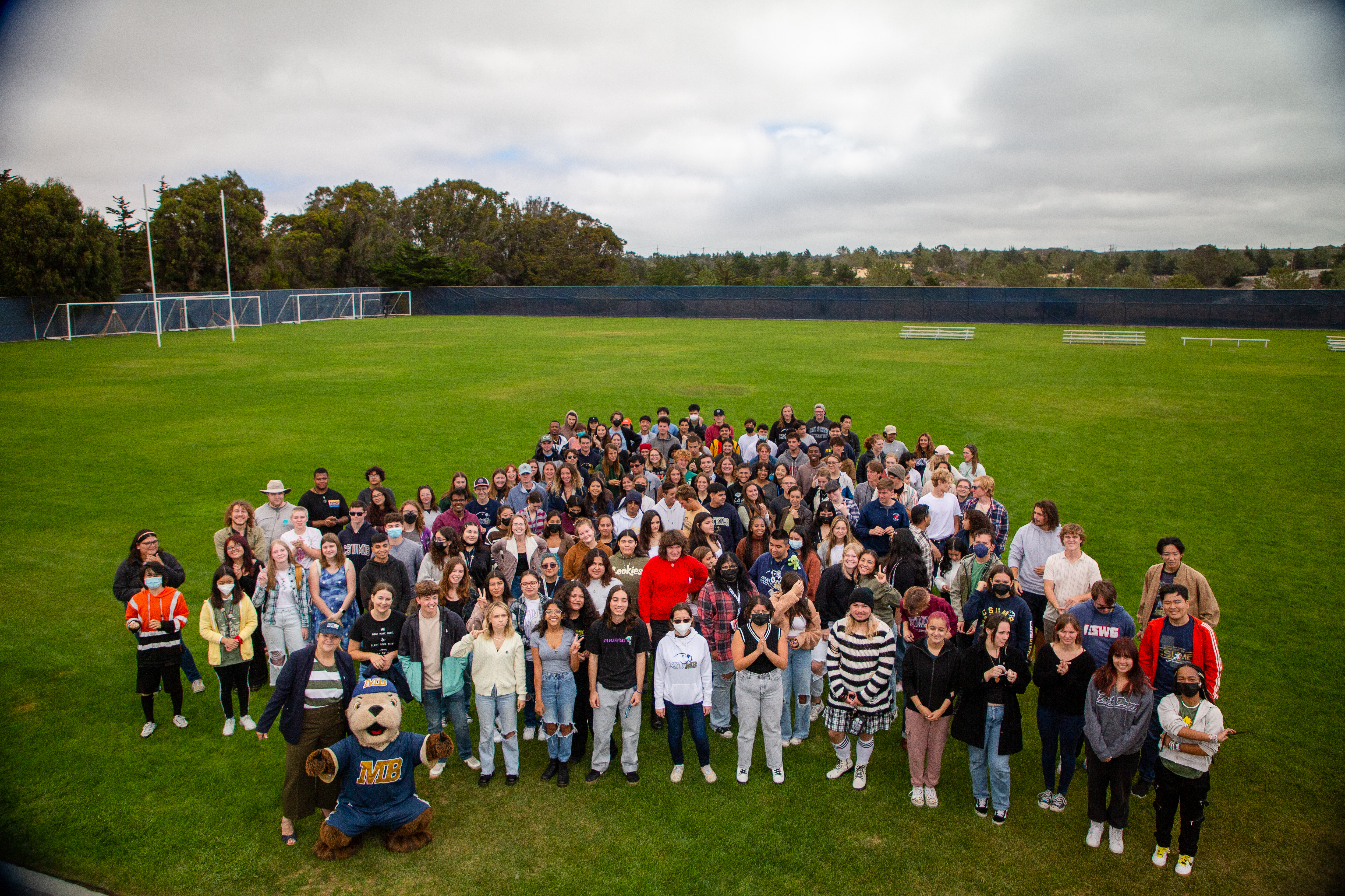 Students smiling at camera