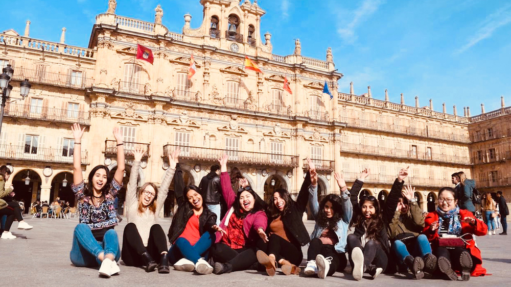 Group of students studying abroad in Spain, 2019
