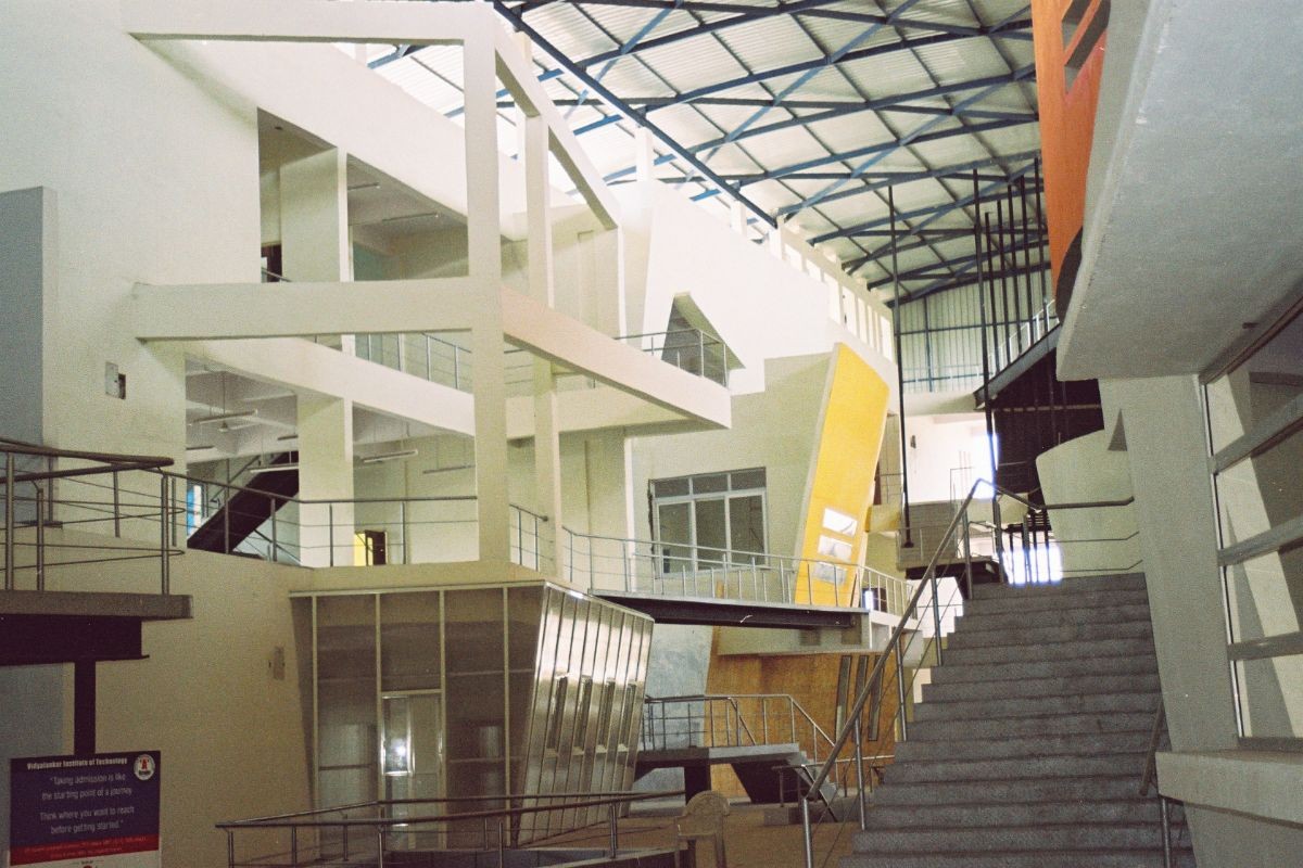 Inside photo of one of the academic buildings at VSIT