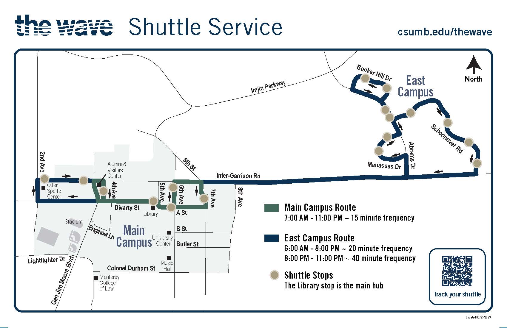a map showing the wave routes updated January 25, 2023