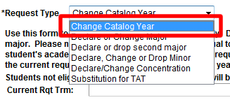 Change Catalog Year