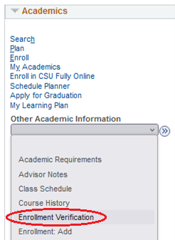 Enrollment Verification Button