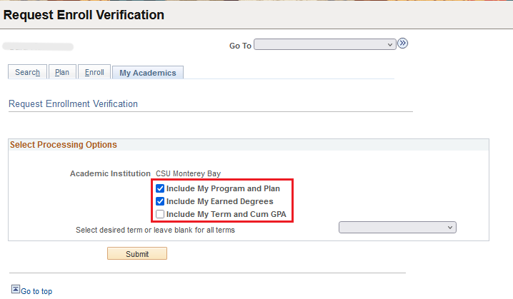 Enrollment Verification Buttons2