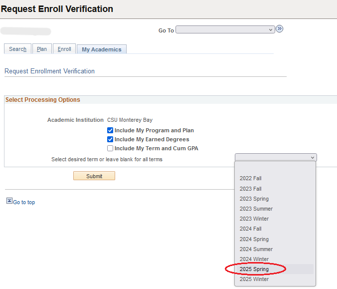 Enrollment Verification Buttons3