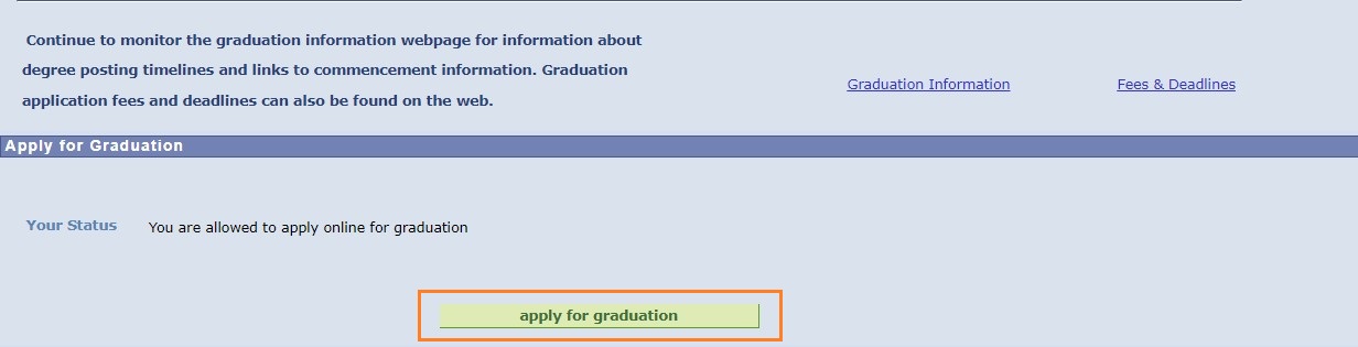 Confirming the application for graduation