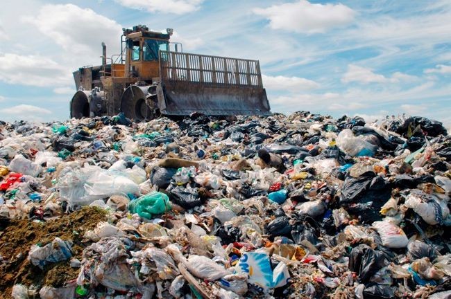 Image of trash in a landfill