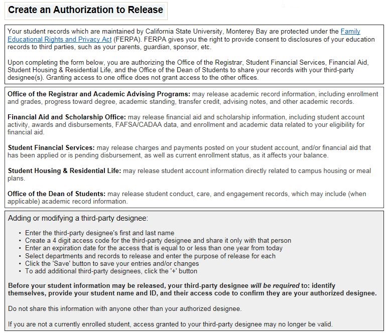Image of OASIS authorization to release form instructions