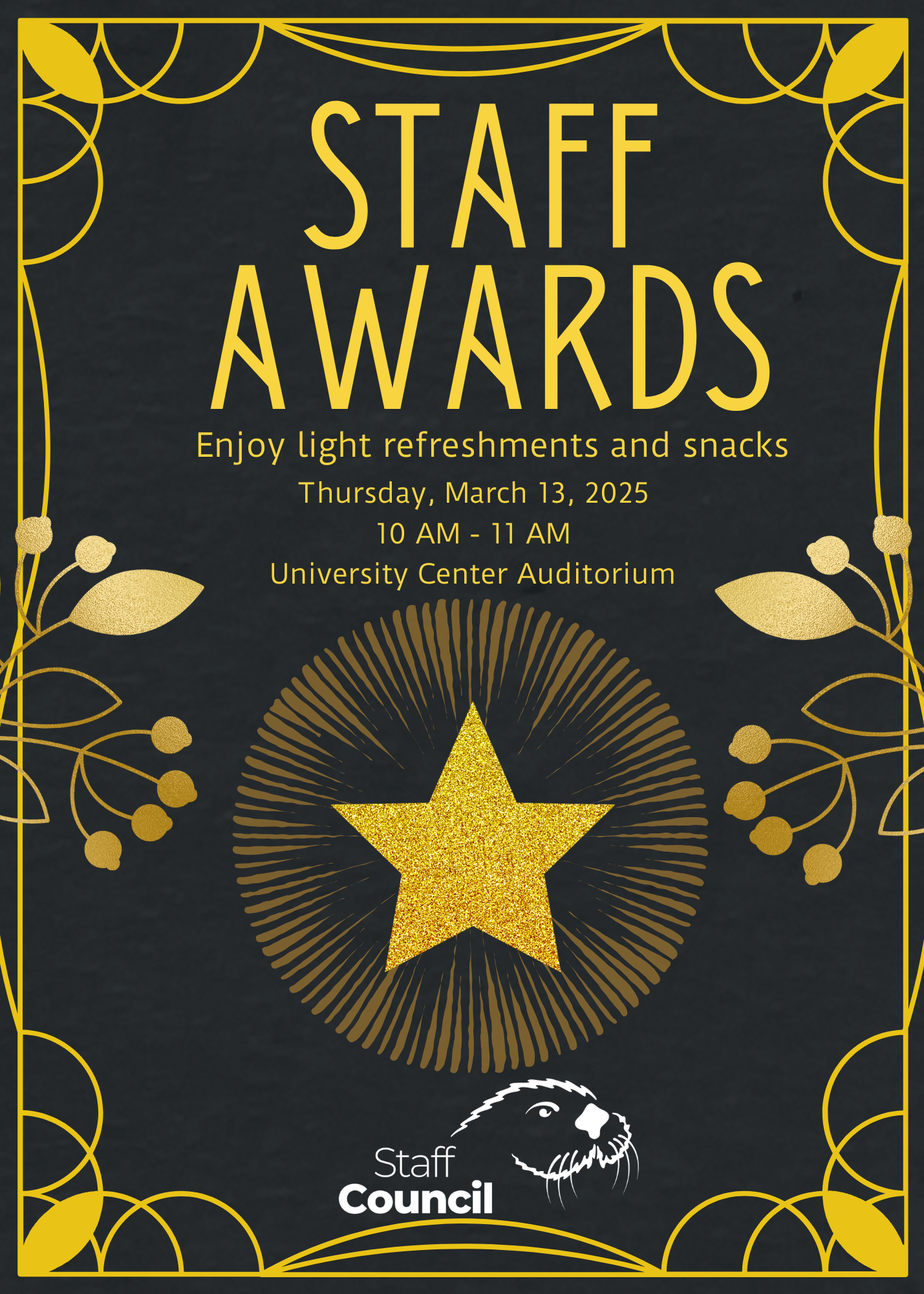 flyer with star in center and Staff Awards information-decorative image