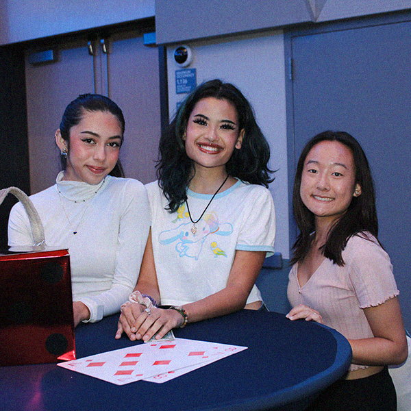 Three students at Monte Royal Casino Event