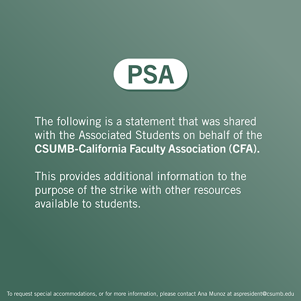 CSUMB California Faculty Association (CFA) Graphic