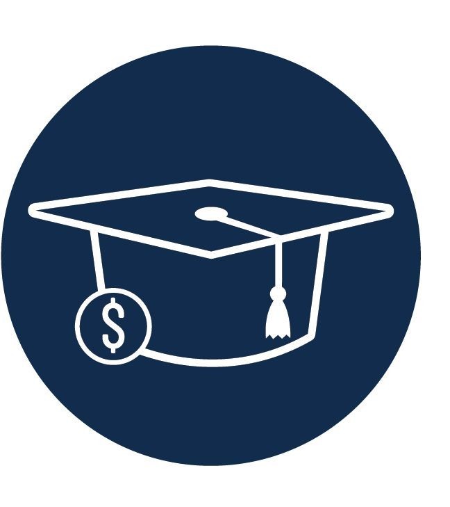 Scholarships icon of a graduation cap