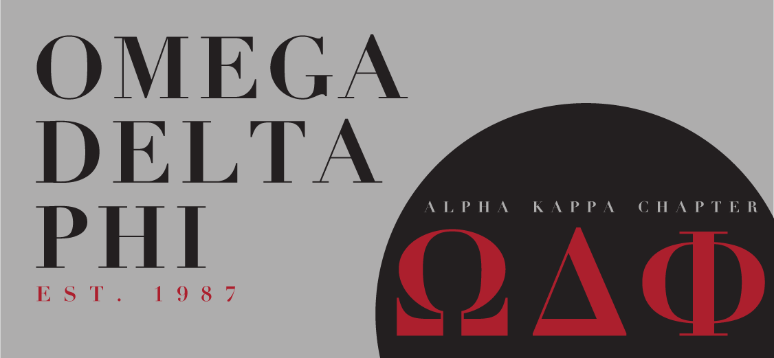 Omega Delta Phi grey and black Image