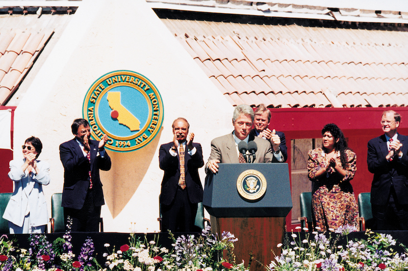Bill Clinton at CSUMB's dedication ceremony in 1995