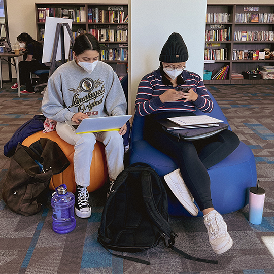 Students sitting in the Otter Cross Cultural Center.