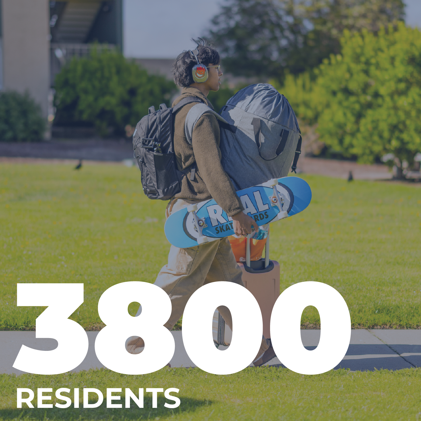 3800 residents live on campus