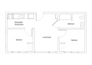 North Quad Two Bedroom Floorplan