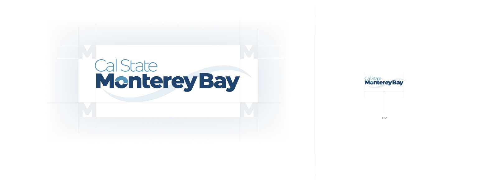 Cal State Monterey Bay Logo with clear space direction showing 