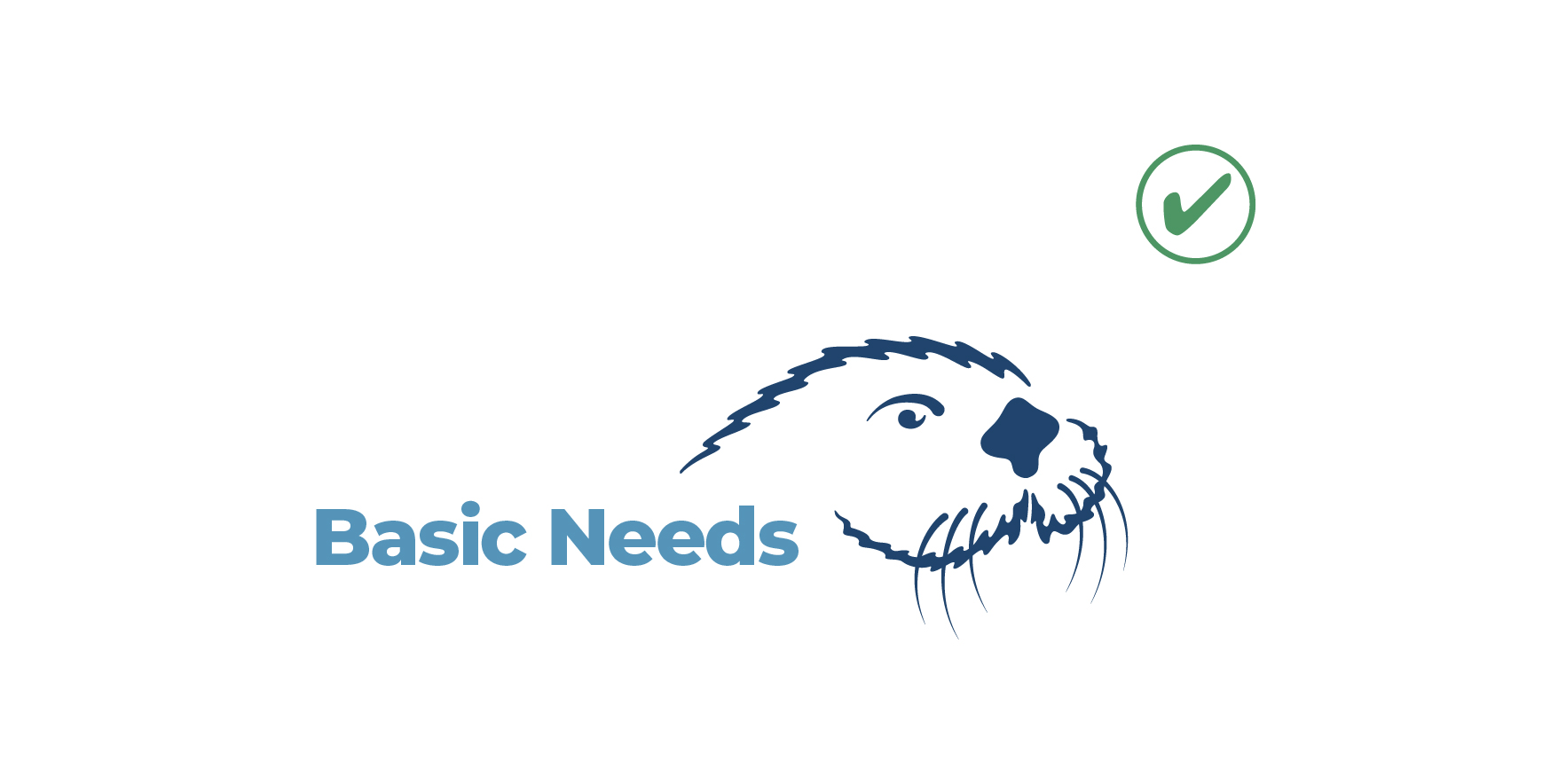 Classic Otter Spirit Mark with words Basic Needs