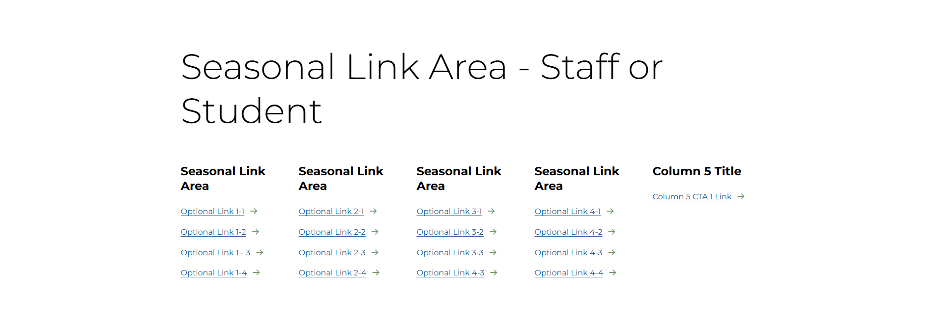 Dashboard Seasonal Links