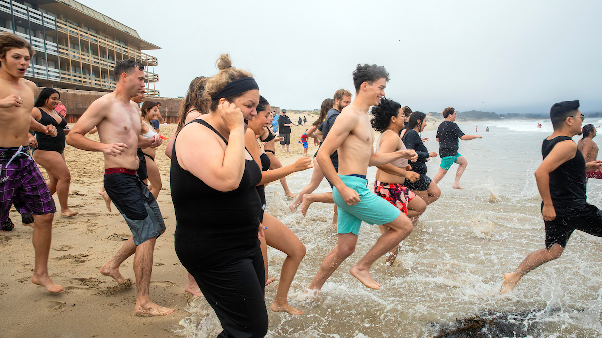 Vanya Quiñones and students at Otter Plunge, Aug. 2023 | Photo by Brent Dundore-Arias