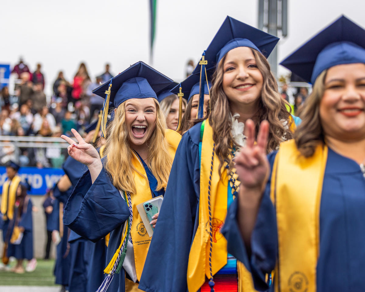 Students excited at the CAHSS Convocation.